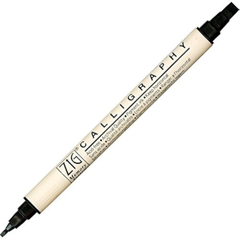 Zig Memory System Calligraphy Marker Pure Black 2 Set